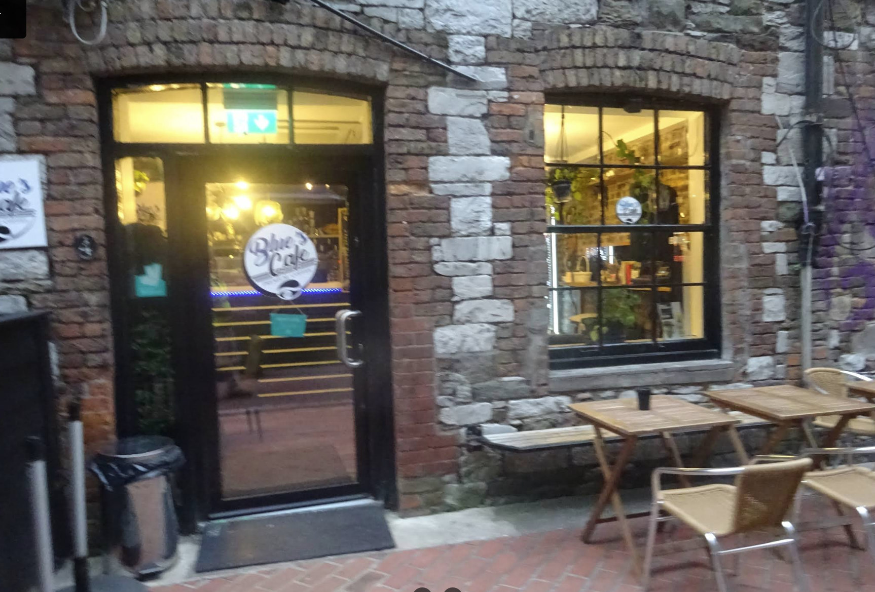 Blue's Café exterior on French Church Street Cork